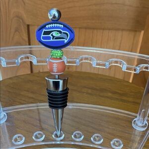 Hand Crafted- Seahawks NFL Beaded Wine Bottle Stopper